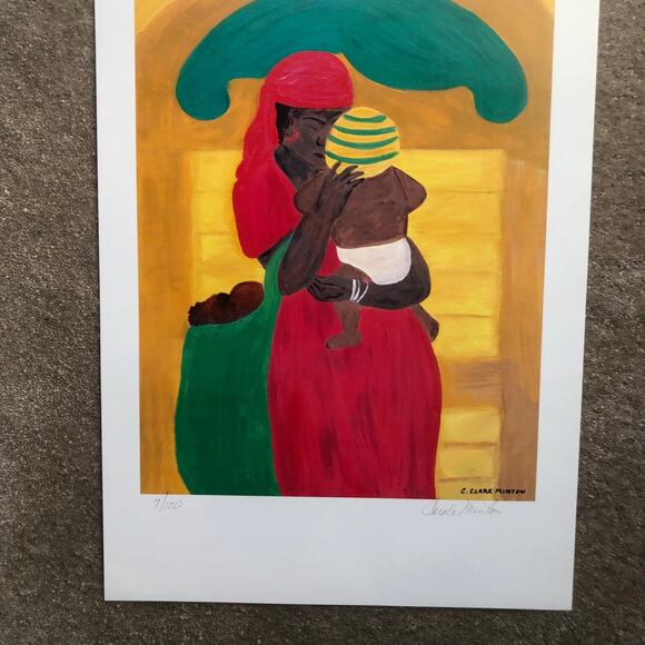 C. Clark Minton Signed Woman & Child 7/100 Limited Edition Giclee Print - Picture 4 of 5